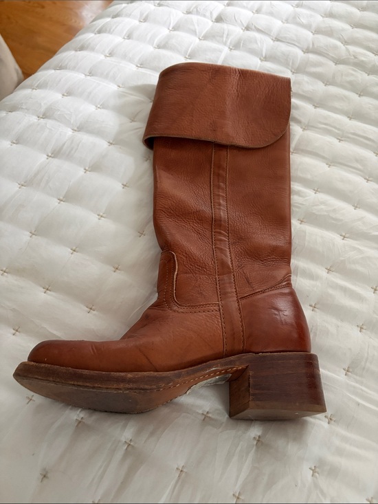 Frye Shoes - Frye Cognac Leather Mid-Calf Heeled Boots